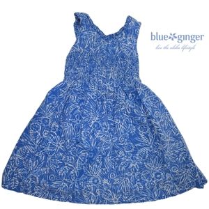 Blueginger girls Hawaiian tropical live the aloha lifestyle blue and white dress